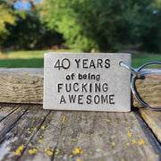 Hand Stamped Personalised Keychain Keyring Anniversary Gifts