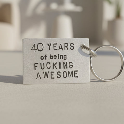 40th Birthday 40 Years Of Being Awesome Funny Keychain