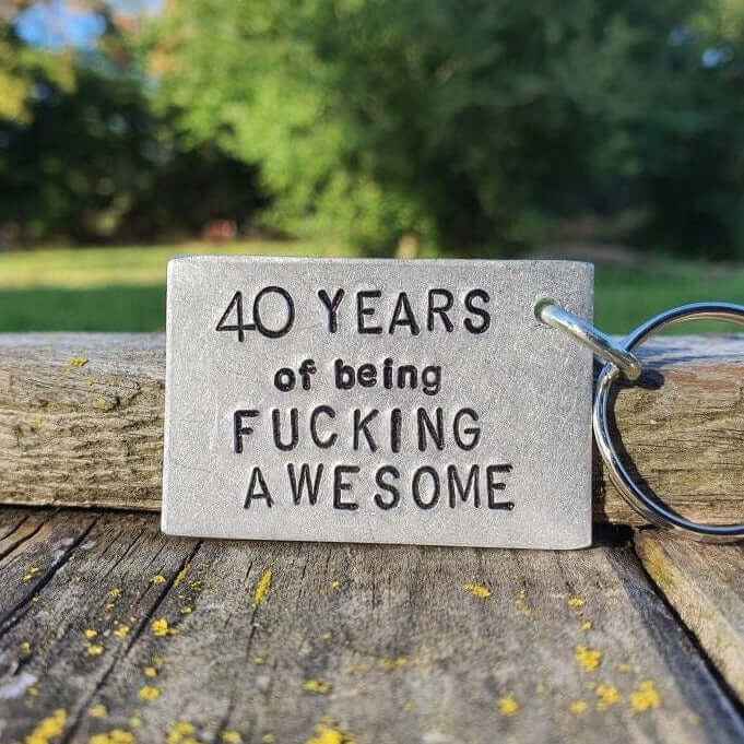 40th Birthday 40 Years Of Being Awesome Funny Keychain