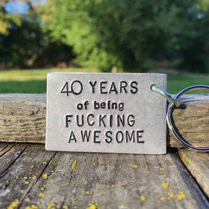 40th Birthday 40 Years Of Being Awesome Funny Keychain