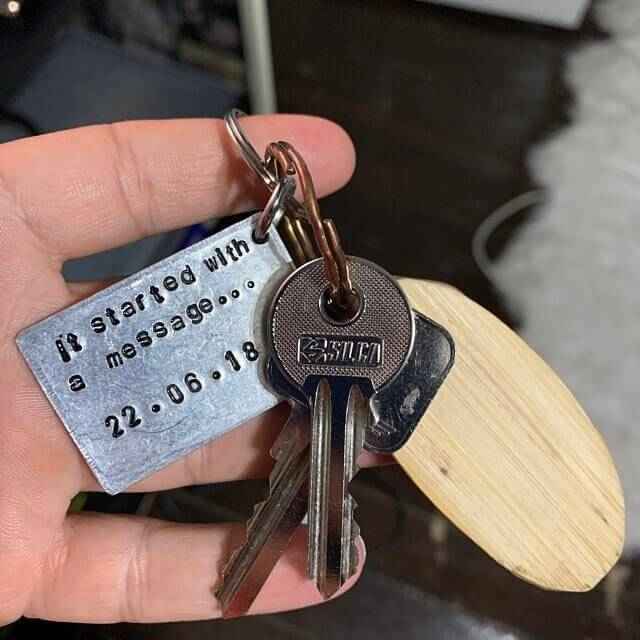 It Started With A Message Keyring Personalised Keychain