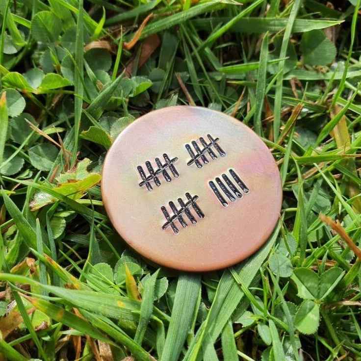 Hand Stamped Personalised Keychain Keyring Anniversary Gifts 19 Years Tally Mark