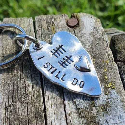 10th Anniversary Gift Tally Mark 10 Years Keychain