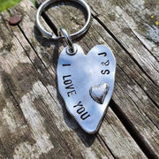 Hand Stamped Personalised Keychain Keyring Anniversary Gifts