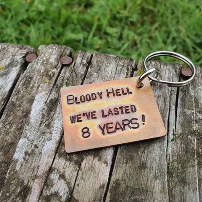 8th Wedding anniversary8th Anniversary Keychain gift Bronze Anniversary Gifts