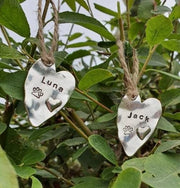 Hand stamped dog tags personalised pet id disc dog collar tag copper Steel gold