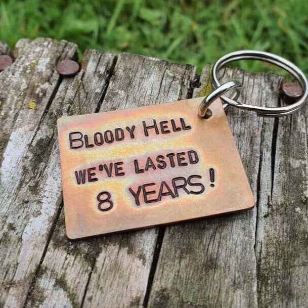 8th Wedding anniversary gift Bronze Anniversary 8th Anniversary Keychain