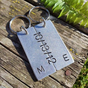 Hand Stamped Personalised Keychain Keyring Anniversary Gifts