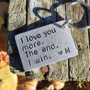 Hand Stamped Personalised Keychain Keyring Anniversary Gifts