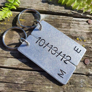 Hand Stamped Personalised Keychain Keyring Anniversary Gifts