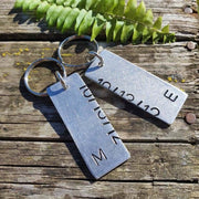 Hand Stamped Personalised Keychain Keyring Anniversary Gifts