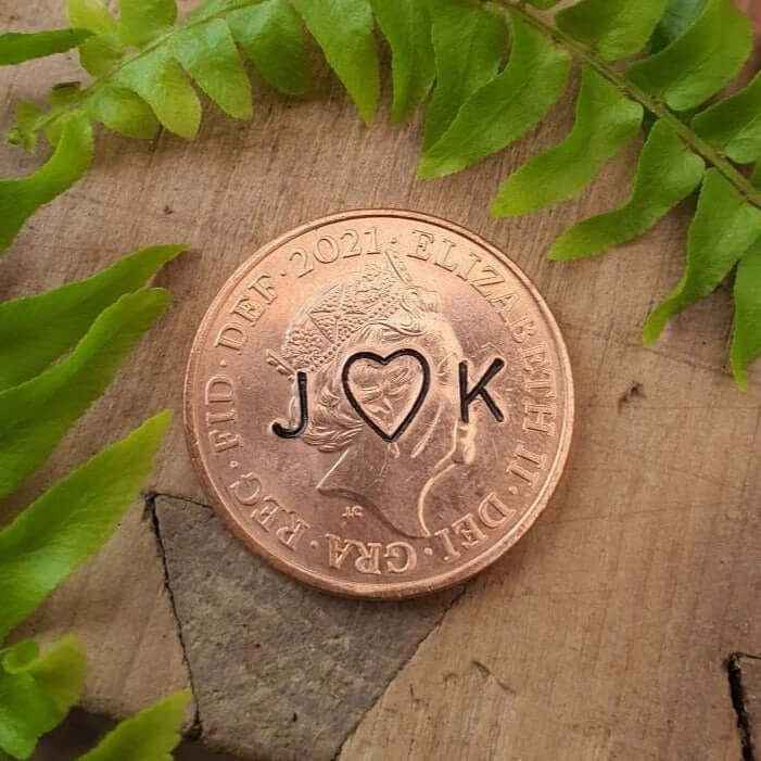 Hand Stamped Lucky Tuppence Keychain Keyring Anniversary Gifts Hand Stamped Lucky penny