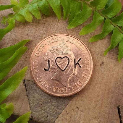 Hand Stamped Lucky Tuppence Keychain Keyring Anniversary Gifts Hand Stamped Lucky penny