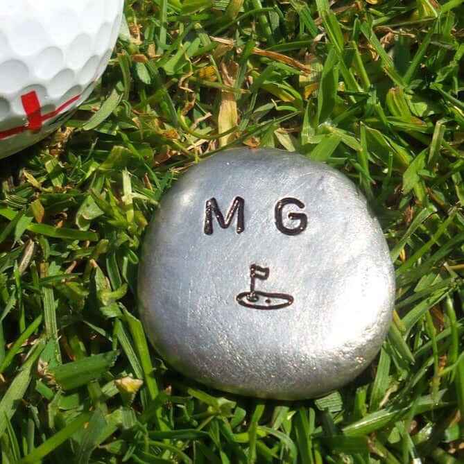 Personalised Pewter Golf Ball Marker Monogram Gifts For Him