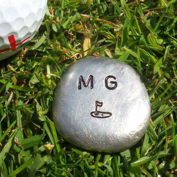 Personalised Pewter Golf Ball Marker Monogram Gifts For Him